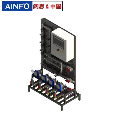 通過在線監(jiān)測藥劑濃度控制加藥量，在線ORP檢測儀控制殺菌劑的投加，在線PH檢測儀控制濃硫酸的投加，電導(dǎo)率控制排污