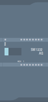 模擬量輸出模塊 AQ2 x 14 位；插入式端子排；輸出：+/-10V，0 到 20mA；診斷可組態(tài)；可選擇輸出替代值