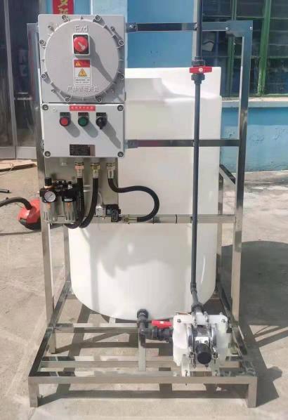 (加藥設(shè)備)非標(biāo)定制 防爆箱配氣動泵單桶設(shè)備