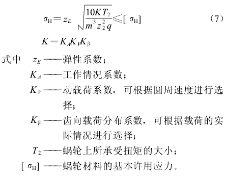 蝸輪蝸桿減速機，蝸輪蝸桿，參數